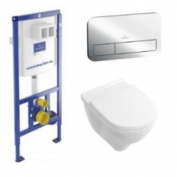 Инсталляция Villeroy&Boch ViConnect 92246100 комплект с унитазом Villeroy&Boch O.Novo 5660HR01 Directflush с крышкой SoftClose+кнопка 92249061