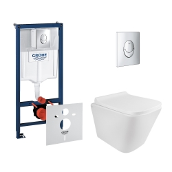 Набор инсталляция 4 в 1 Grohe Rapid SL 38721001 + унитаз с сиденьем Qtap Tern QT1733052ERW